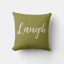 Laugh Dekorativ kudde Oliv grönt White