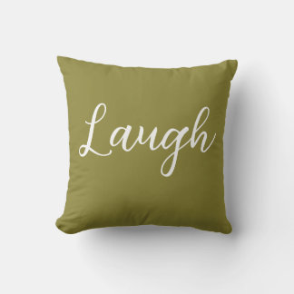 Laugh Dekorativ kudde Oliv grönt White