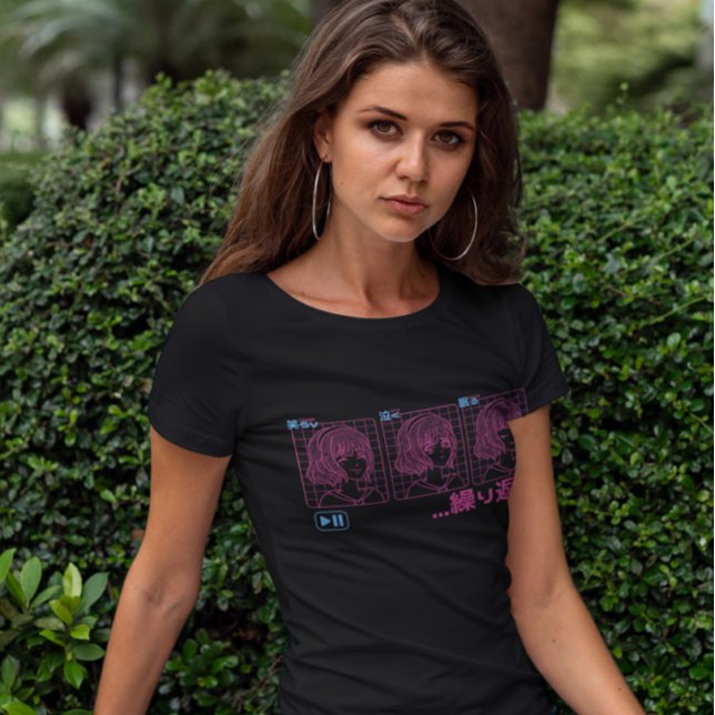 Laugh Gråter Sömn Anime Girl T Shirt (Skapare uppladdad)