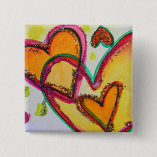 Laugh Hearts Connect Art-knappar eller Lapel Pins