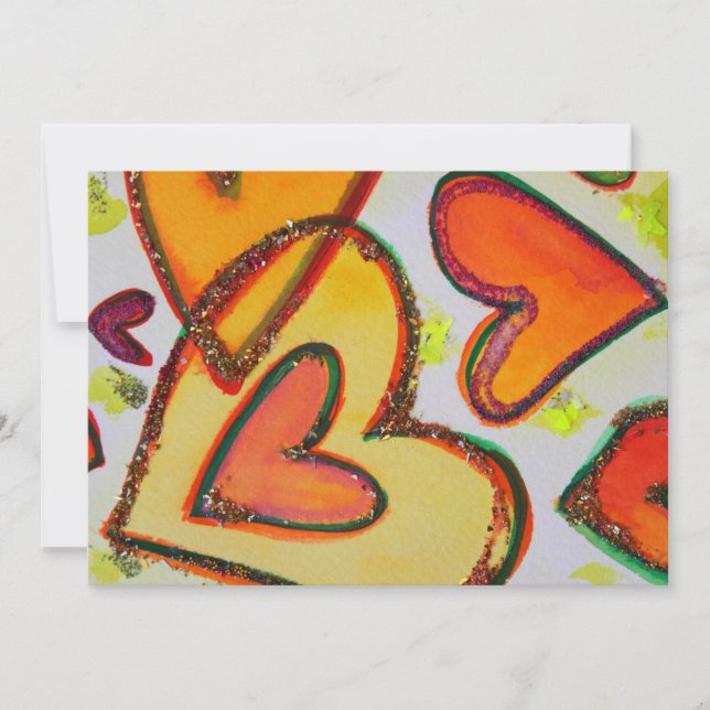 Laugh Hearts Crossing Anpassningsbar Call eller In Inbjudningar (Framsida)