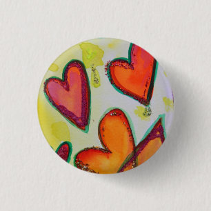 Laugh Hearts Flies Art Buttons eller Stift Jewelry Knapp