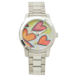 Laugh Hearts Flies Colorful Art Anpassningsbar Wat Armbandsur