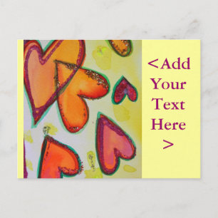 Laugh Hearts Flies Postcard Vykort
