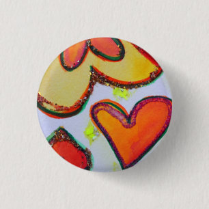 Laugh Hearts Garden Art Buttons eller Lapel Pins