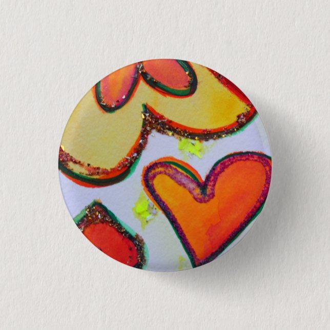 Laugh Hearts Garden Art Buttons eller Lapel Pins (Framsida)