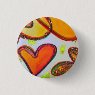 Laugh Hearts Garden Art Buttons eller Lapel Pins