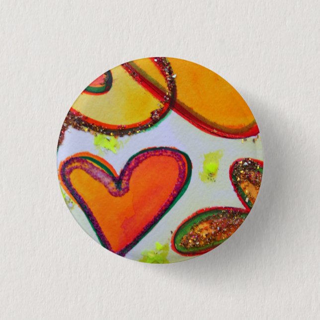 Laugh Hearts Garden Art Buttons eller Lapel Pins (Framsida)
