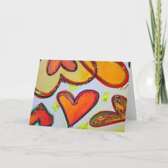 Laugh Hearts Garden Greeting Cards och Note Cards Helgkort (Framsida)