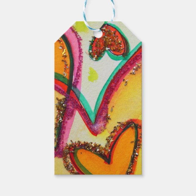 Laugh Hearts-Märkre för Anpassningsbar Card-presen Presentetikett (Framsidan)