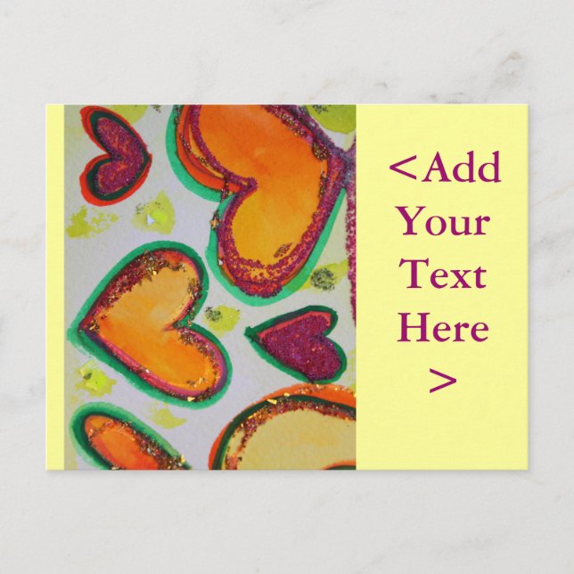 Laugh Hearts Rosa Bliss Postcard Vykort (Framsida)