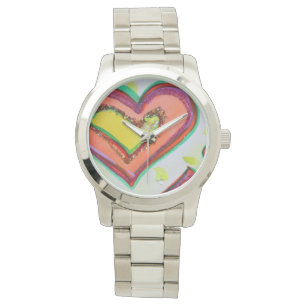 Laugh Hearts Two Hearts Colorful Art Anpassningsba Armbandsur