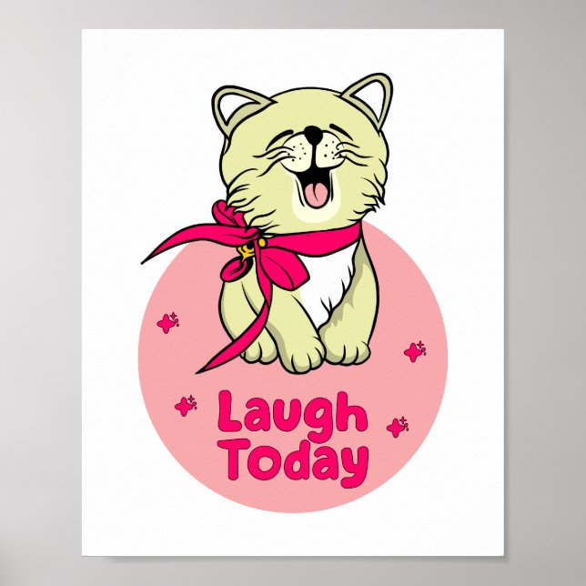 Laugh i dag Kawaii lycklig skrattade åt att skratt Poster (Framsidan)