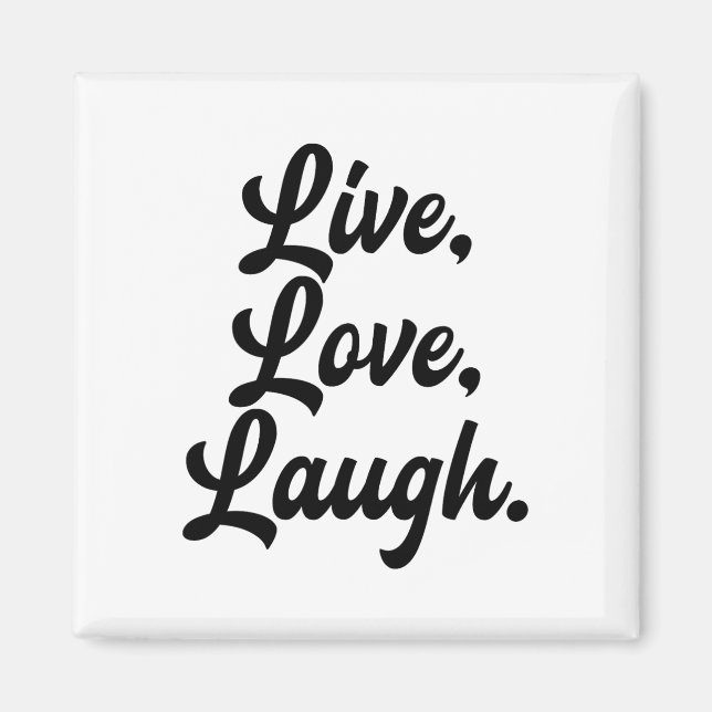 Laugh Kärlek Live Retro Meditation Mindful Positiv Magnet (Framsidan)