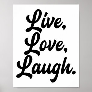 Laugh Kärlek Live Retro Meditation Mindful Positiv Poster