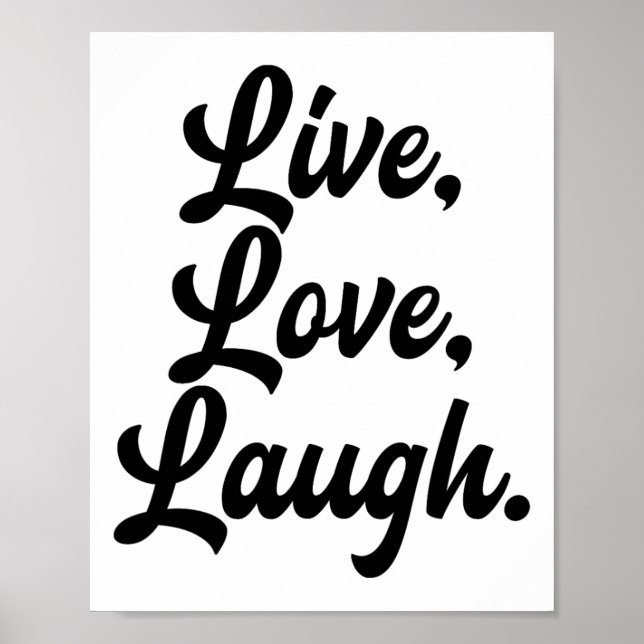 Laugh Kärlek Live Retro Meditation Mindful Positiv Poster (Framsidan)