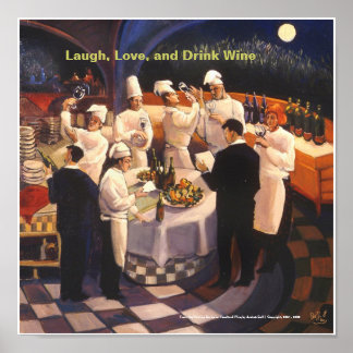 Laugh, Kärlek och Drink Vin från ... Poster