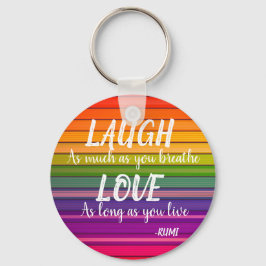 Laugh & Kärlek Rumi Rainbow Nyckelring