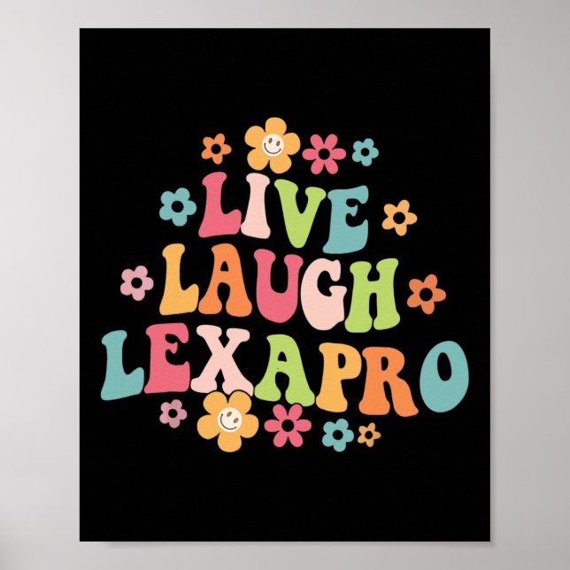 Laugh Lexapro Groovy Mental Health Therapist Anxie Poster (Framsidan)