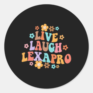 Laugh Lexapro Groovy Mental Health Therapist Anxie Runt Klistermärke