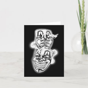 Laugh Now Gråt Senare Chicano Tattoo Flash Kort
