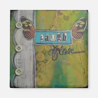 "Laugh Often" Art Magnet av Nancy Lefko