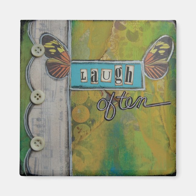 "Laugh Often" Art Magnet av Nancy Lefko (Framsidan)