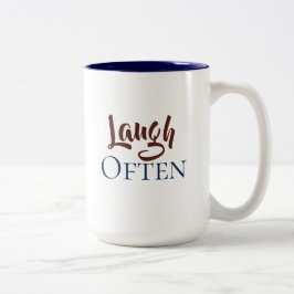 Laugh Often Blue och Maroon Två-Tonad Mugg