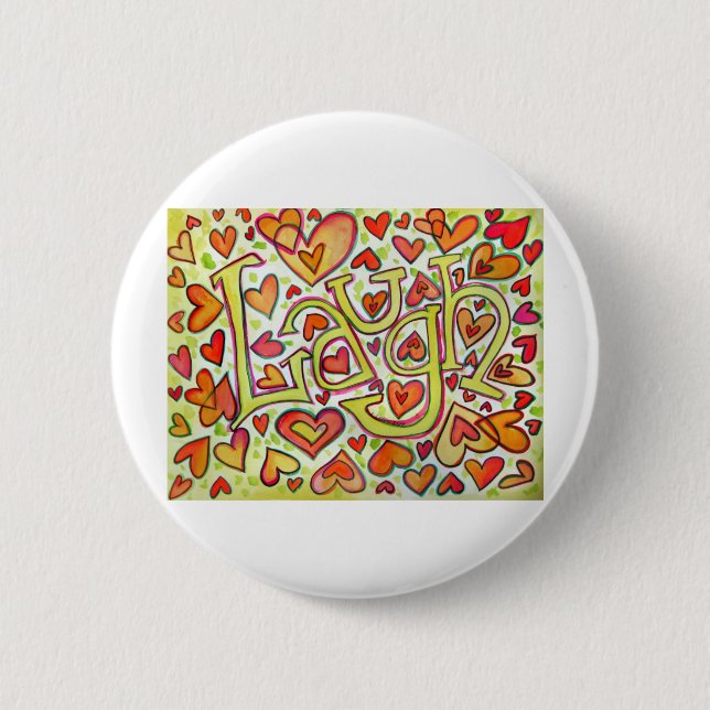 Laugh Ord Art Button eller Stift Knapp (Framsida)
