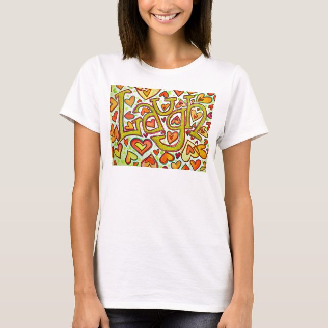 Laugh Ord Art Glitter T-shirt (Framsida)
