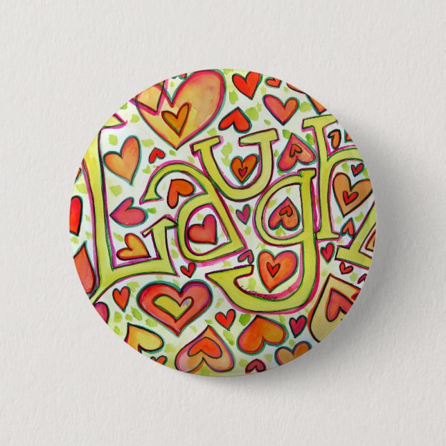 Laugh Ord Art Pendant Pin Buttons Knapp (Framsida)