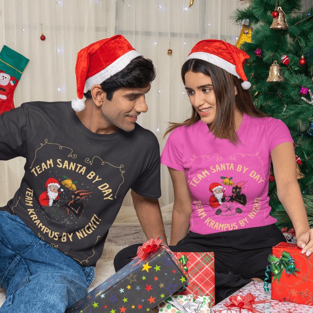 Laugh Out Loud med jultomten och Krampus-julen T Shirt (Skapare uppladdad)