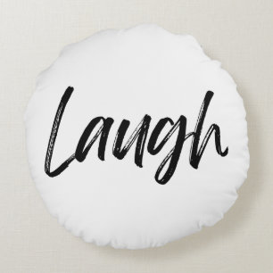 Laugh Print Round Dekorativ kudde