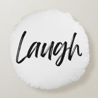 Laugh Print Round Dekorativ kudde