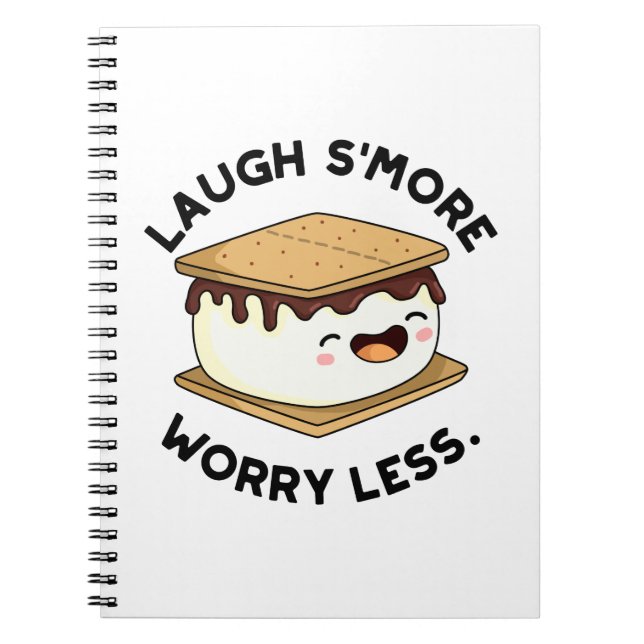 Laugh Smore Worry Less Less Funny Smore Pun Anteckningsbok (Framsidan)