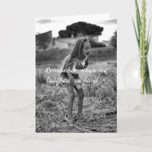 LAUGH TIL VI BEHÖVER BIRTHDAY-KORT TACK KORT (Framsida)