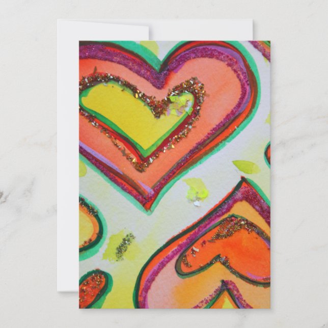 Laugh Two Hearts Anpassningsbar Inbjudan eller Inb (Framsida)