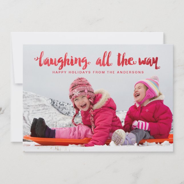 Laugherar allt skript OverlayHoliday-foto Julkort (Framsida)