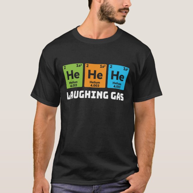 Laughgas, underlig kemi Periodic Bord Teach T Shirt (Framsida)