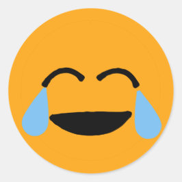 Laughing Ansikte Funny Orange Emoticon Emojii Runt Klistermärke