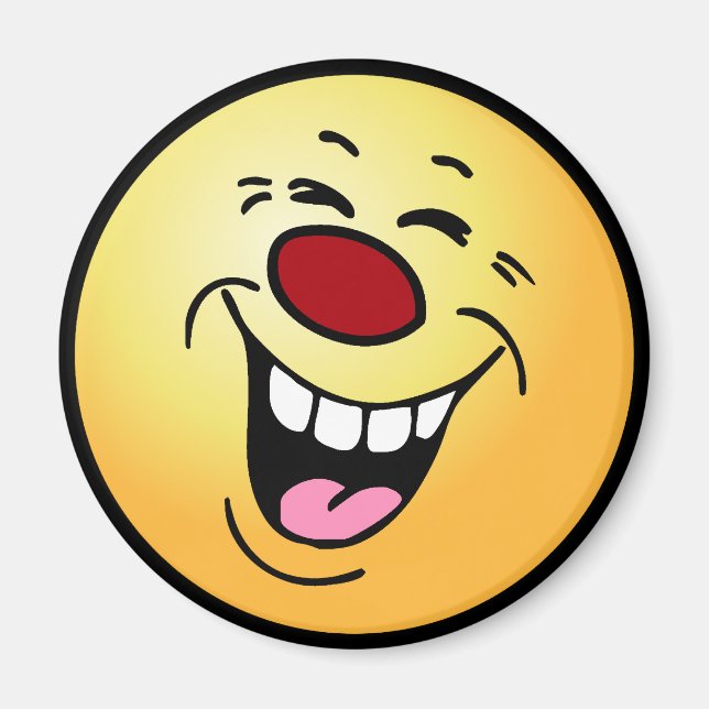 Laughing Ansikte Grumpey Magnet (Framsidan)