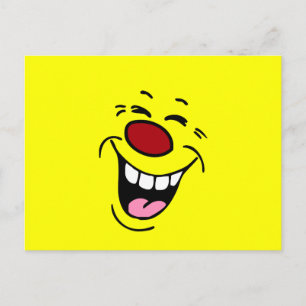 Laughing Ansikte Grumpey Vykort