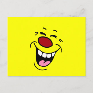Laughing Ansikte Grumpey Vykort