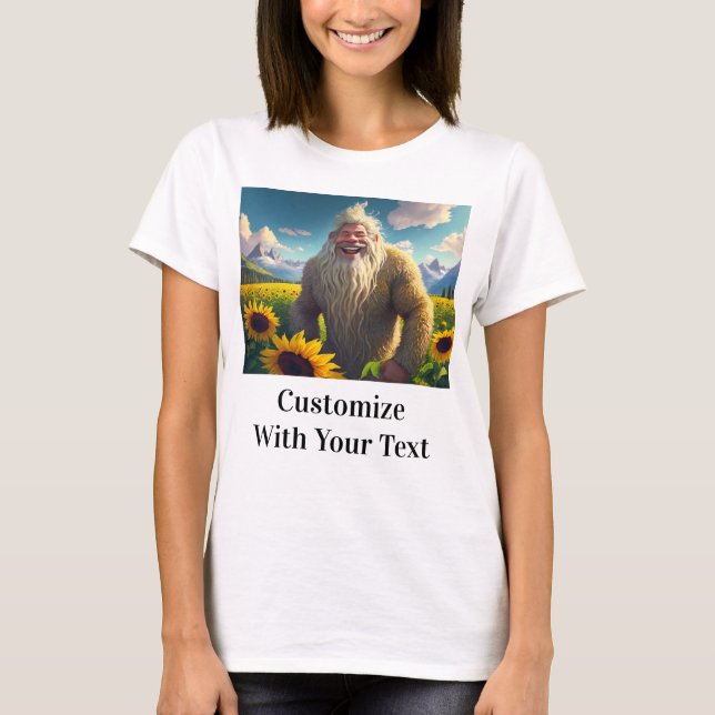 Laughing Bigfoot-blommor T Shirt (Framsida)
