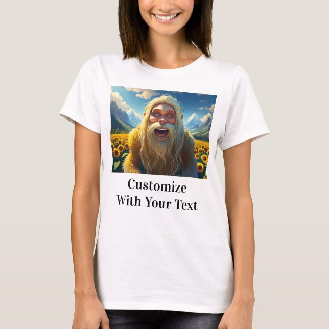Laughing Bigfoot-blommor T Shirt (Framsida)