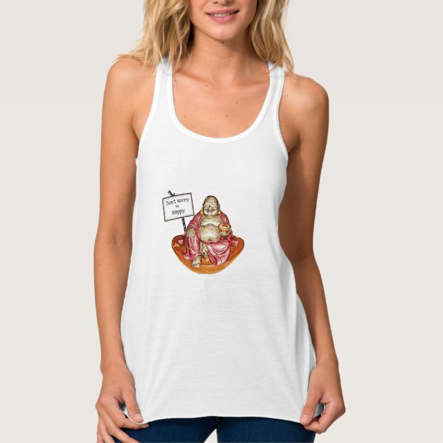 Laughing Buddha Linne Med Racerback (Framsida)
