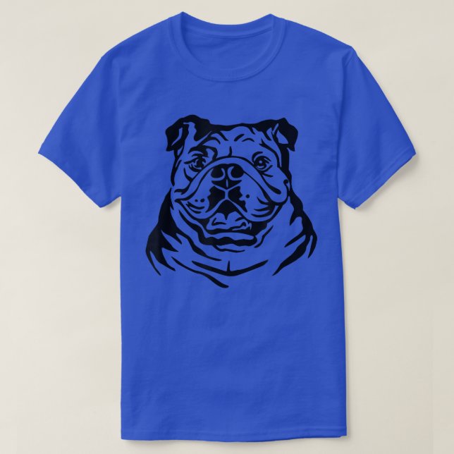 Laughing Bulldog Ansikte T-Shirt (Design framsida)