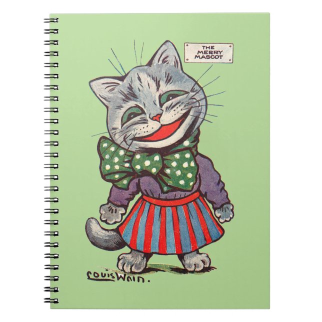 Laughing Cat, Louis Wain Anteckningsbok Med Spiral (Framsidan)