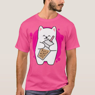 Laughing Cat Neko Kawaii Boba Tea in Anime Stil 1 T Shirt