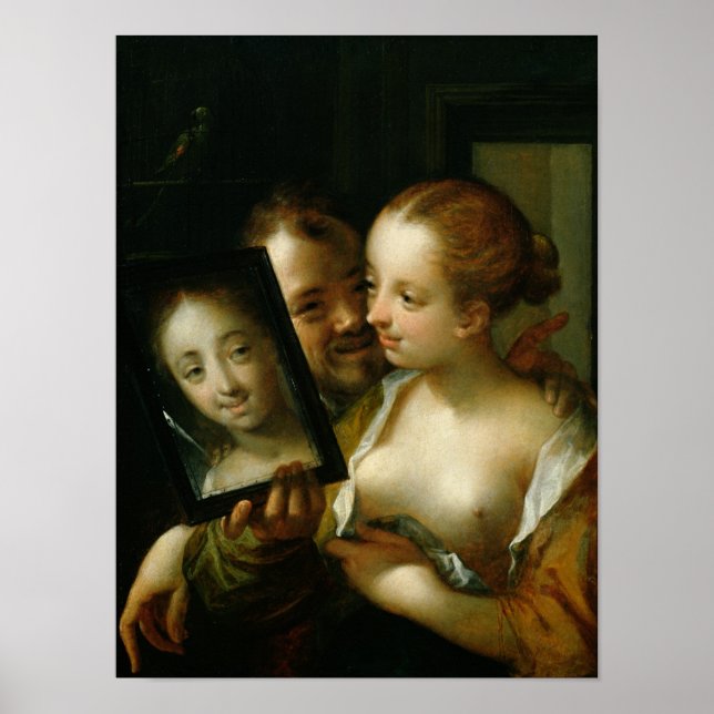 Laughing Couple med spegel, 1596 Poster (Framsidan)